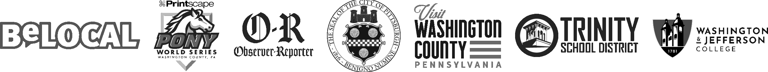 BeLocal, Observer Reporter, and Washington County Tourism logos